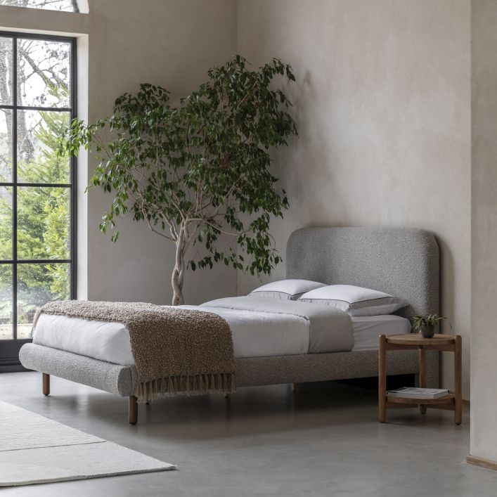 Ghedi Illora Double Bedstead Stone Grey — SantoLusso®