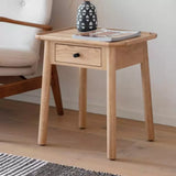 Ghedi Lencia 1 Drawer Side Table Oak — SantoLusso®