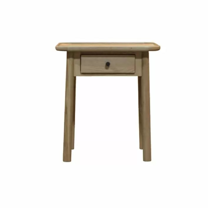 Ghedi Lencia 1 Drawer Side Table Oak — SantoLusso®