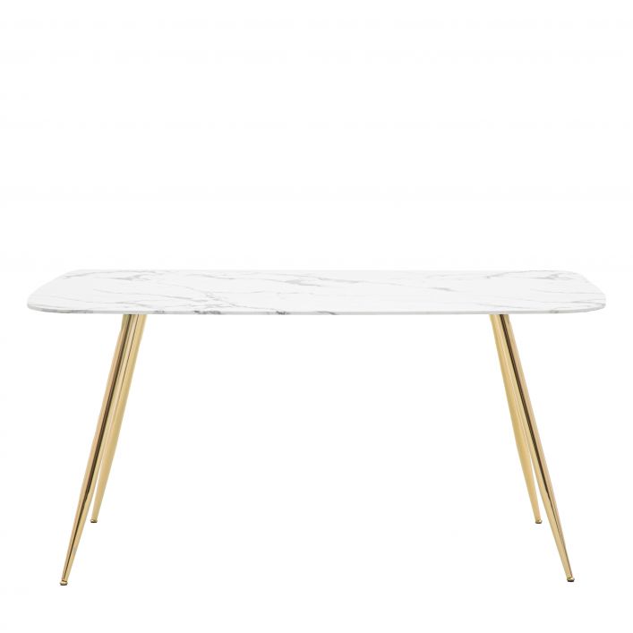 Ghedi Leona Dining Table White Effect — SantoLusso®