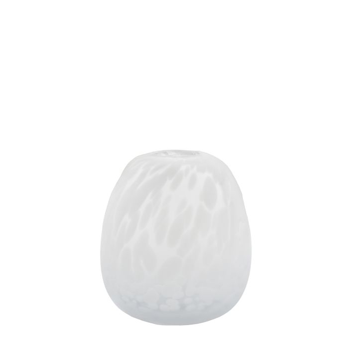 Ghedi Linni Vase Small Frosted White Speck — SantoLusso®