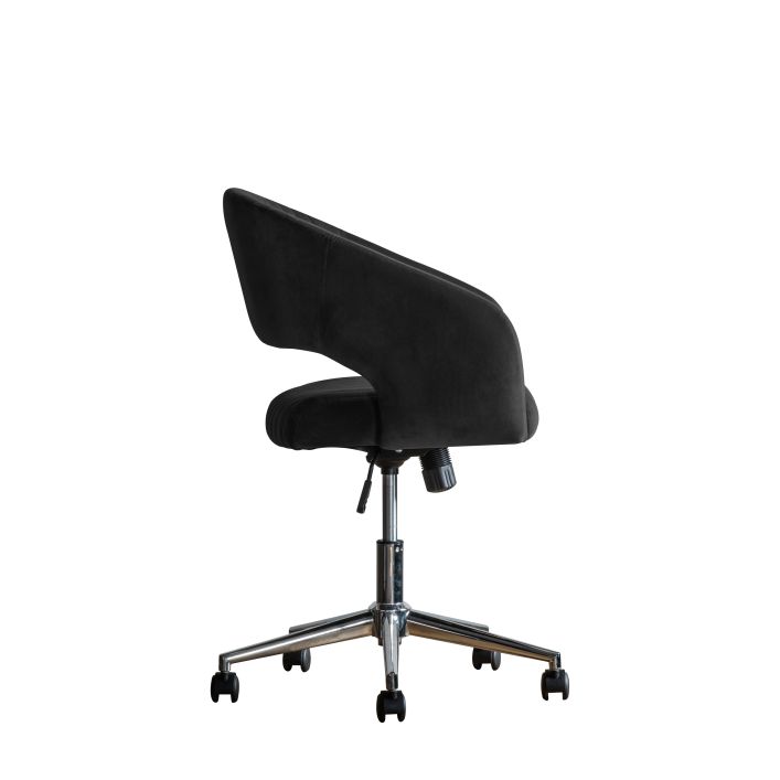 Ghedi Manol Swivel Chair Black Velvet — SantoLusso®