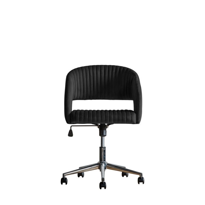 Ghedi Manol Swivel Chair Black Velvet — SantoLusso®