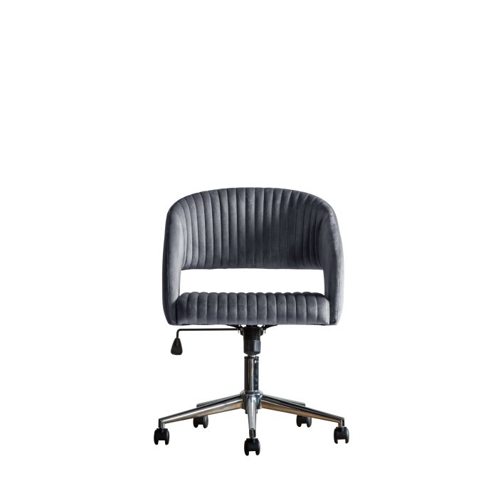 Ghedi Manol Swivel Chair Charcoal Velvet — SantoLusso®