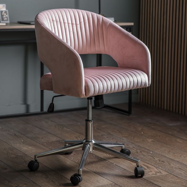 Ghedi Manol Swivel Chair Pink Velvet — SantoLusso®