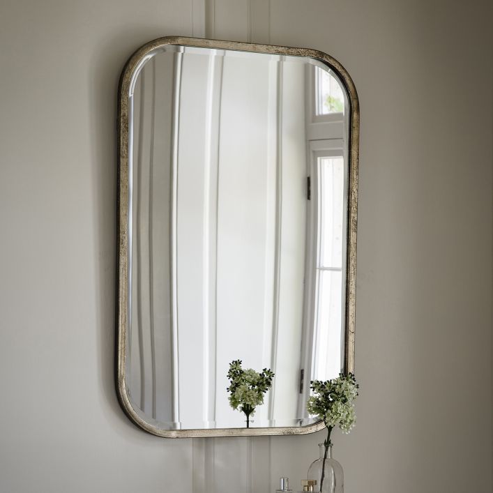 Ghedi Martedi Rectangle Mirror Distressed Champagne — SantoLusso®