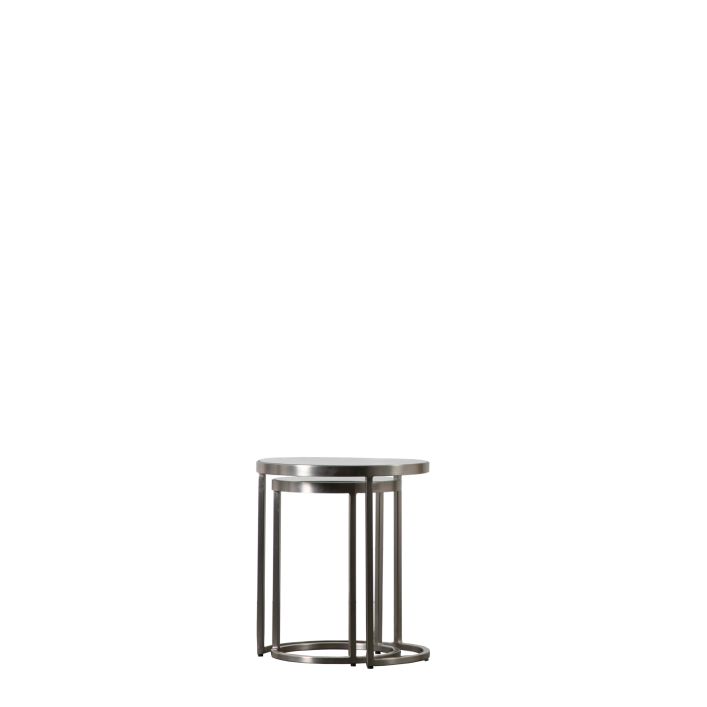 Ghedi Matera Nest of Two Tables Silver — SantoLusso®