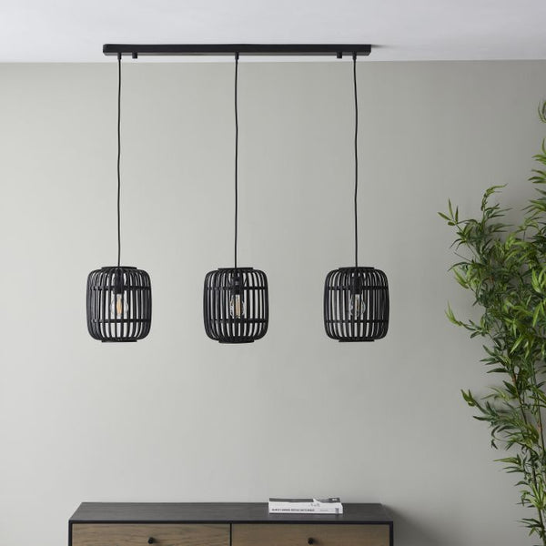 Ghedi Matteo 3 Pendant Light Dark Bamboo — SantoLusso®