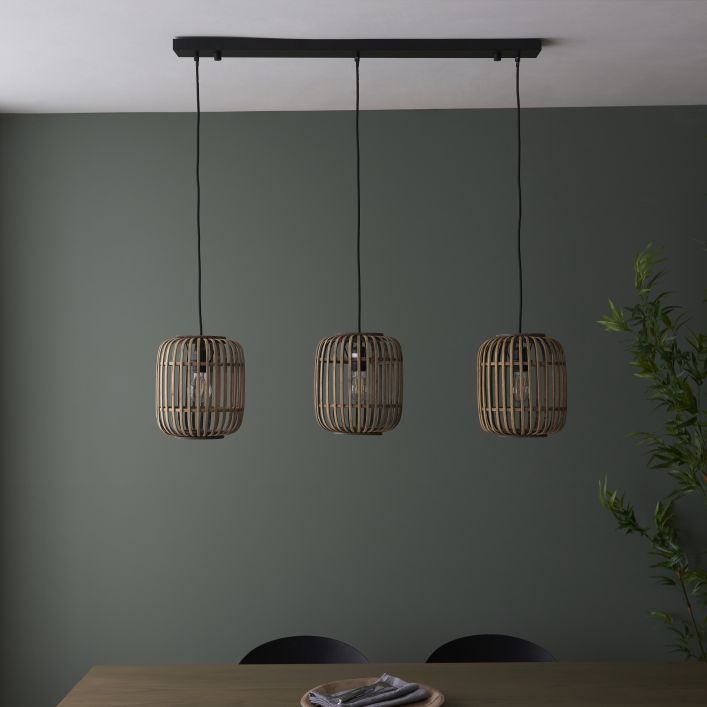 Ghedi Matteo 3 Pendant Light Natural Bamboo — SantoLusso®