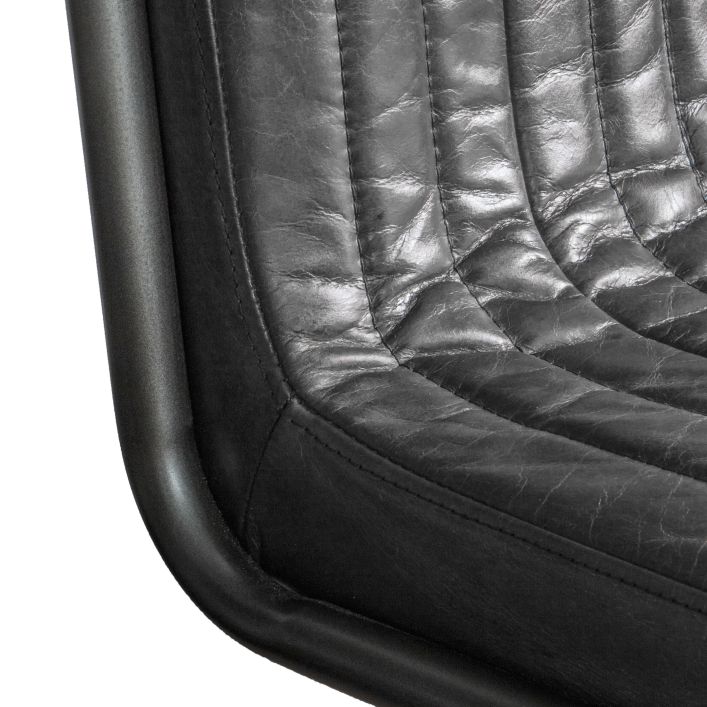 Ghedi Metauro Leather Chair Antique Ebony — SantoLusso®