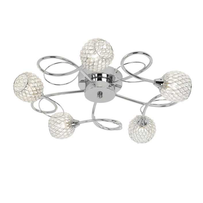 Ghedi Molise 5 Ceiling Lamp Chrome — SantoLusso®