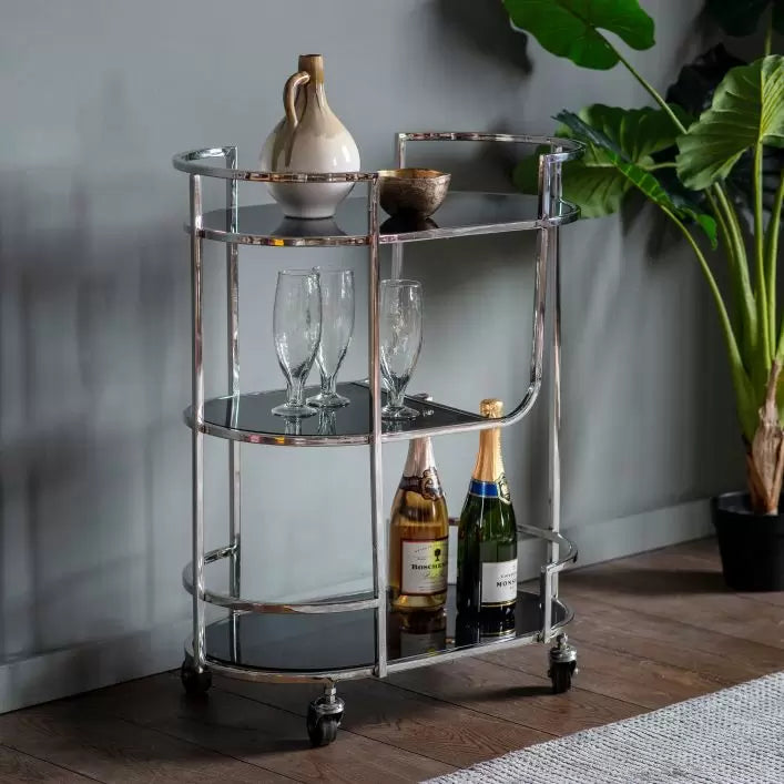 Ghedi Nela Drinks Trolley Silver — SantoLusso®