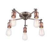 Ghedi Nica 5 Ceiling Light Aged Copper — SantoLusso®