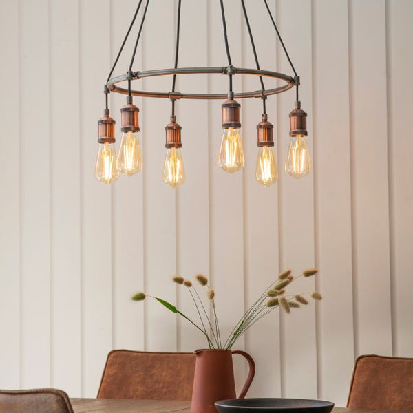 Ghedi Nica 6 Pendant Light Aged Copper — SantoLusso®