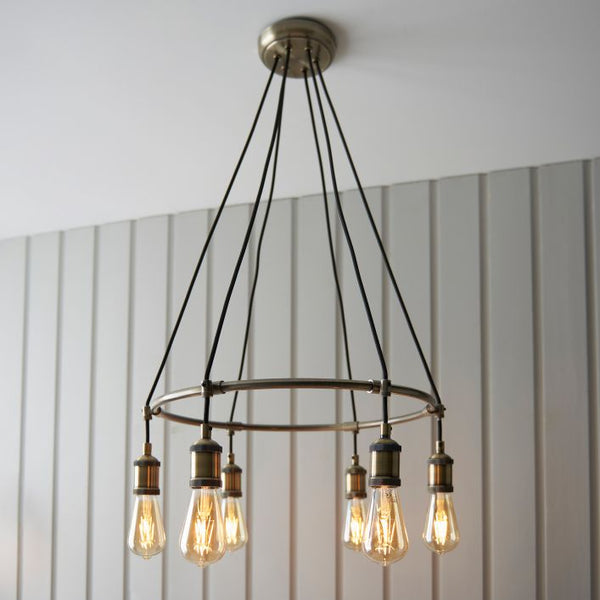 Ghedi Nica 6 Pendant Light Antique Brass — SantoLusso®