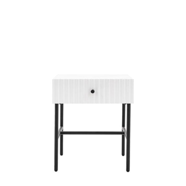 Ghedi Nicolanna 1 Drawer Bedside White — SantoLusso®