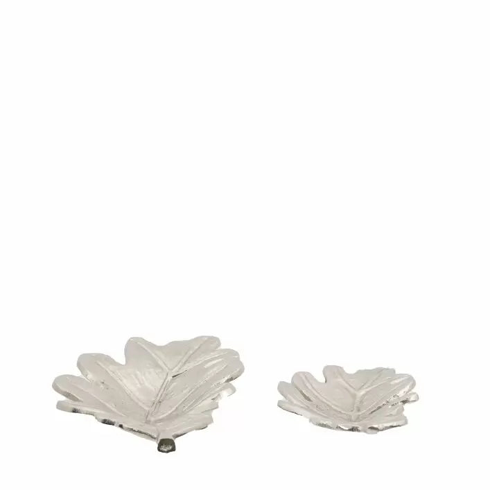 Ghedi Oak Leaf Dish Set of 2 Nickel — SantoLusso®