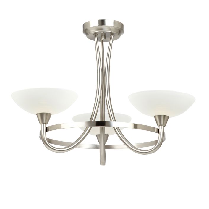 Ghedi Orazio 3 Ceiling Lamp Satin Chrome — SantoLusso®