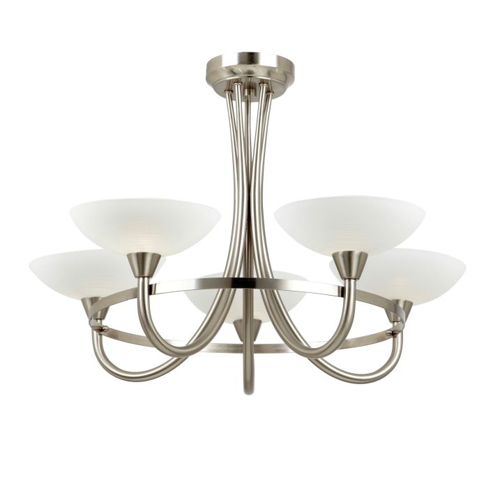 Ghedi Orazio 5 Ceiling Lamp Satin Chrome — SantoLusso®