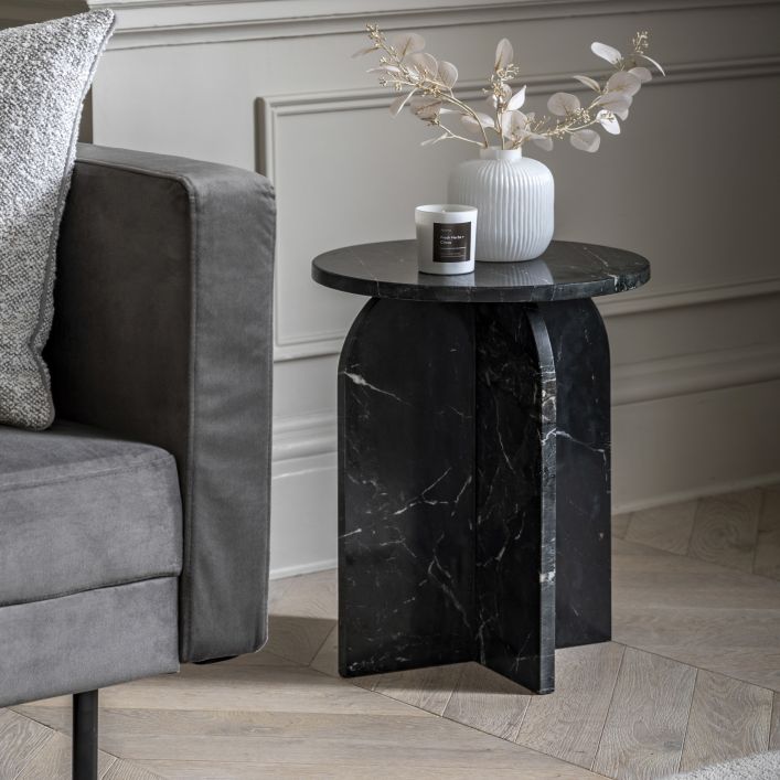 Ghedi Oresto Side Table Black — SantoLusso®