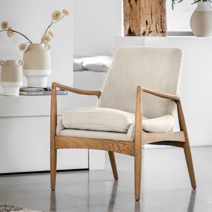 Ghedi Ossandre Armchair Natural Linen — SantoLusso®