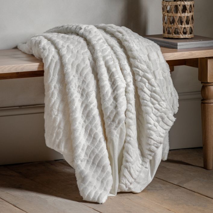 Ghedi Pablo Rabbit Fur Throw Cream — SantoLusso®