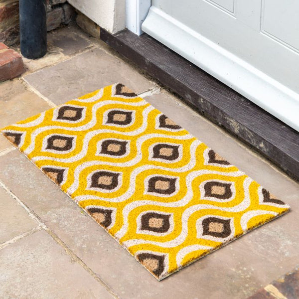 Ghedi Palza Ochre and Natural Coir Doormat — SantoLusso®