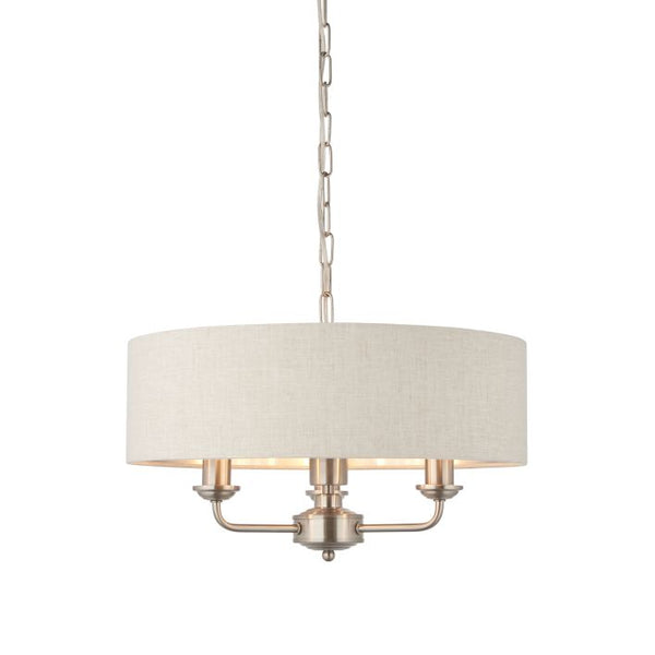 Ghedi Pasquale 3 Pendant Light Chrome & Natural Long — SantoLusso®