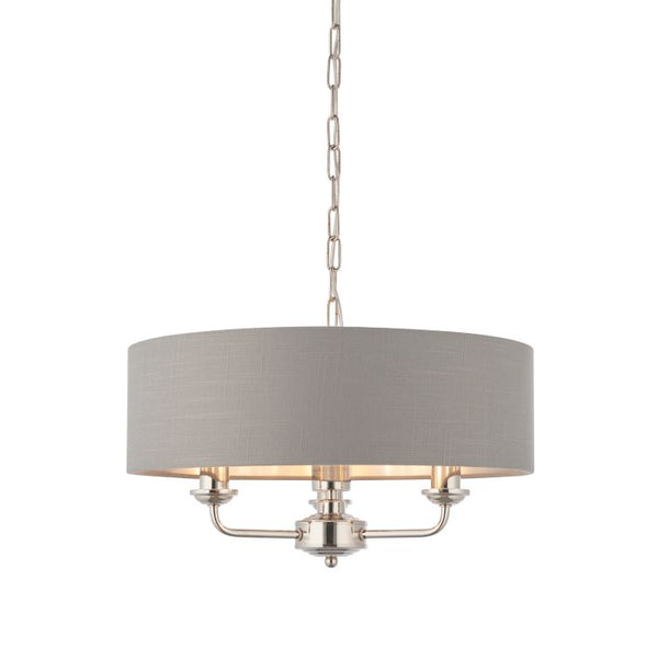 Ghedi Pasquale 3 Pendant Light Nickel & Charcoal Long — SantoLusso®