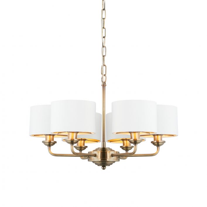 Ghedi Pasquale 6 Pendant Light Antique Brass Long — SantoLusso®