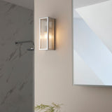 Ghedi Perpetua Bathroom 1 Wall Light Chrome/Clear Ribbed — SantoLusso®