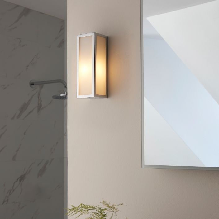 Ghedi Perpetua Bathroom 1 Wall Light Chrome/Frosted — SantoLusso®