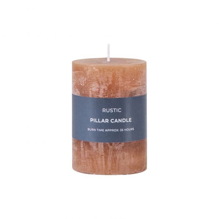 Ghedi Pillar Candle Rustic Amber 2pk Small — SantoLusso®