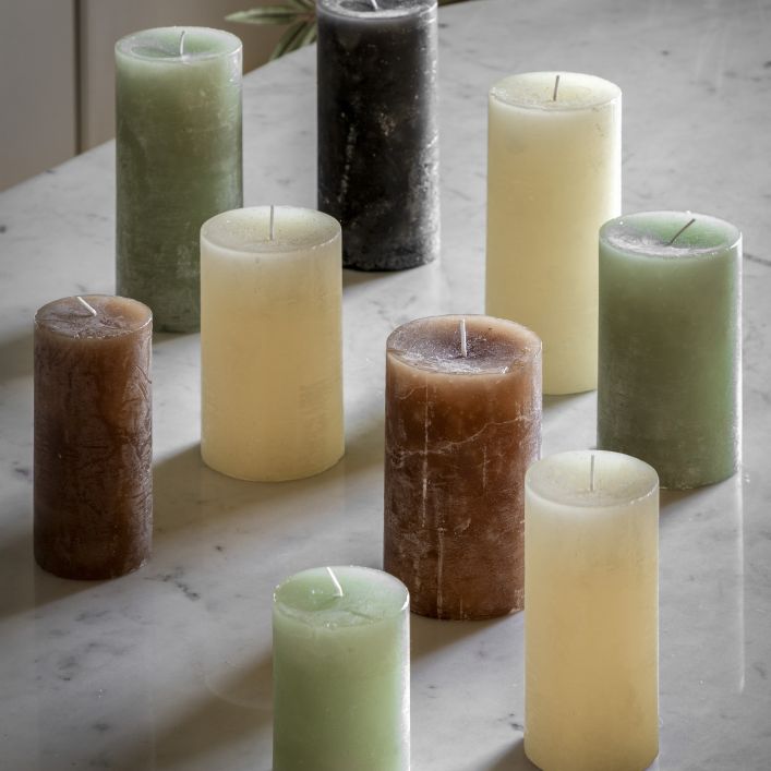 Ghedi Pillar Candle Rustic Ivory 2pk Large — SantoLusso®