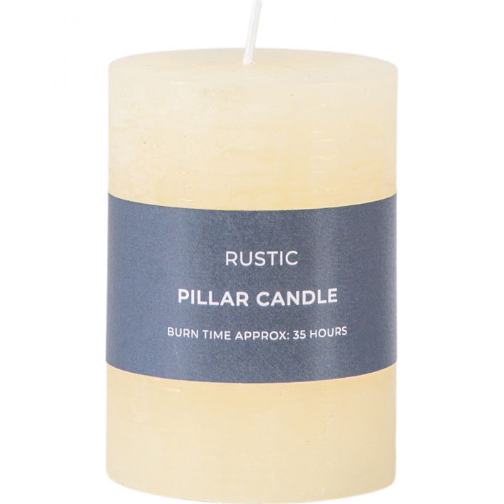 Ghedi Pillar Candle Rustic Ivory 2pk Small — SantoLusso®