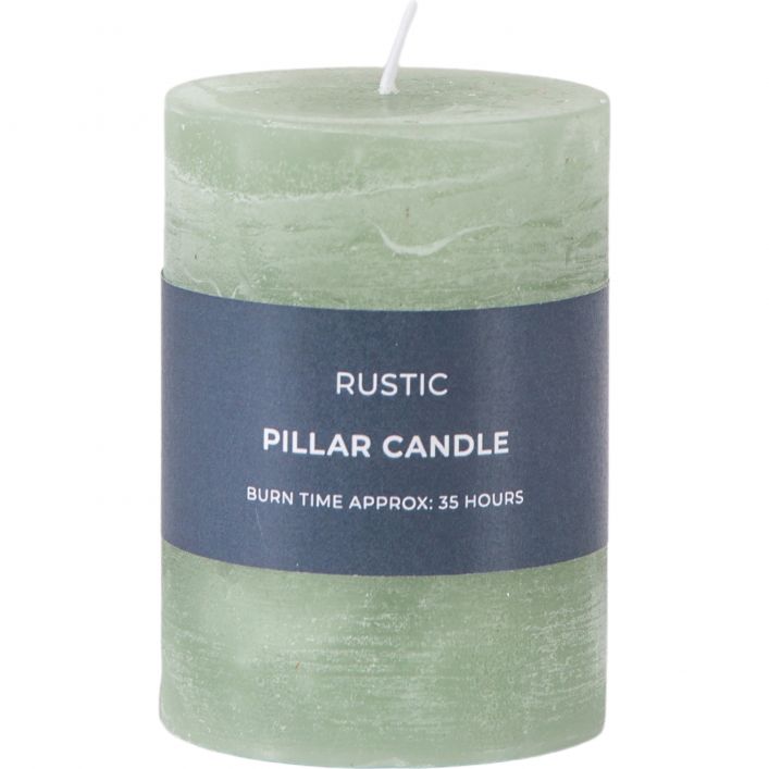 Ghedi Pillar Candle Rustic Sage 2pk Small — SantoLusso®