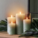 Ghedi Pillar Candle Rustic Sage 2pk Small — SantoLusso®