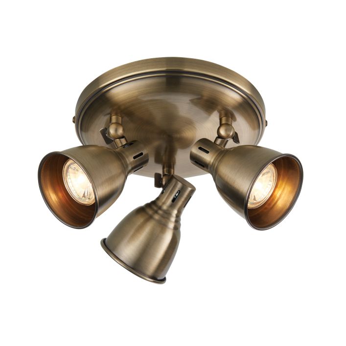 Ghedi Prima 3 Round Ceiling Light Antique Brass — SantoLusso®