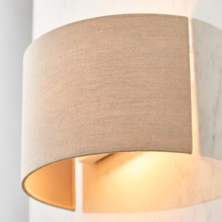 Ghedi Quinta 1 Wall Light Natural Linen — SantoLusso®