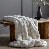 Ghedi Rasso Rabbit Fur Throw Cream — SantoLusso®