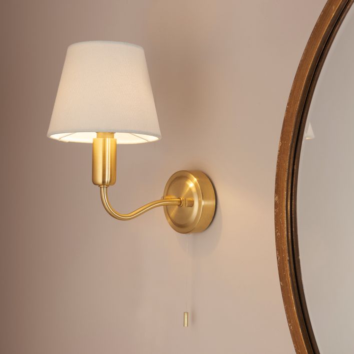 Ghedi Ravenna Bathroom 1 Wall Light Satin Brass — SantoLusso®