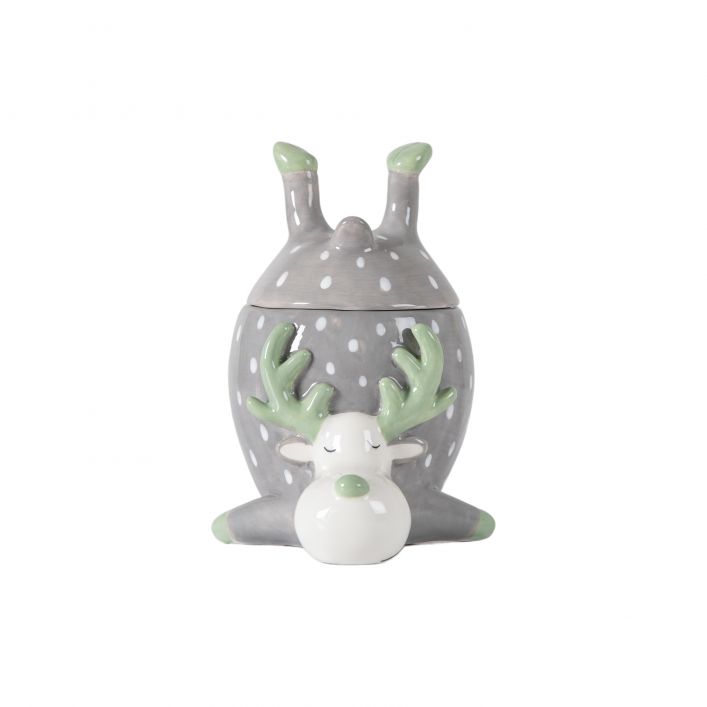 Ghedi Reindeer Pot with Lid Grey — SantoLusso®