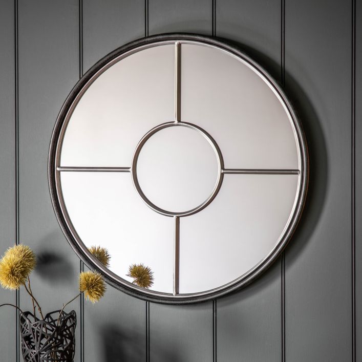 Ghedi Remo Round Mirror Silver Large — SantoLusso®