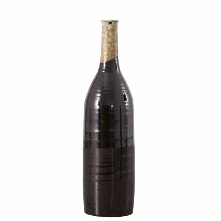 Ghedi Robello Bottle Vase Lava Black — SantoLusso®