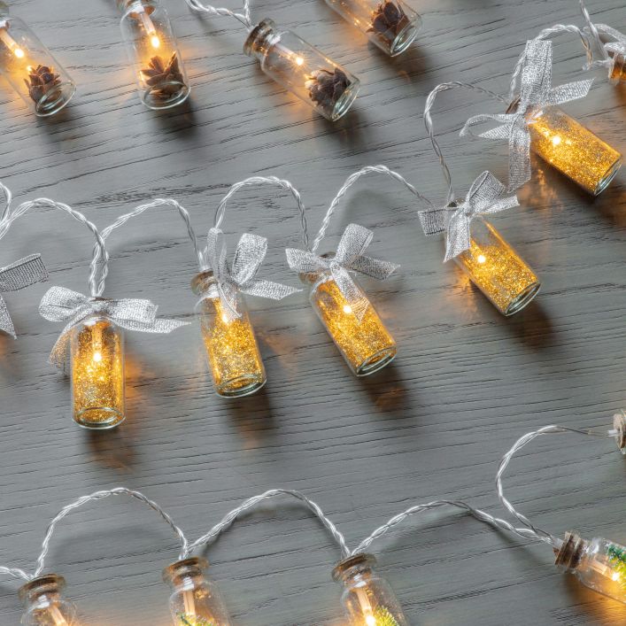 Ghedi Seco 10 LED String with Gold Glitter in Jars — SantoLusso®