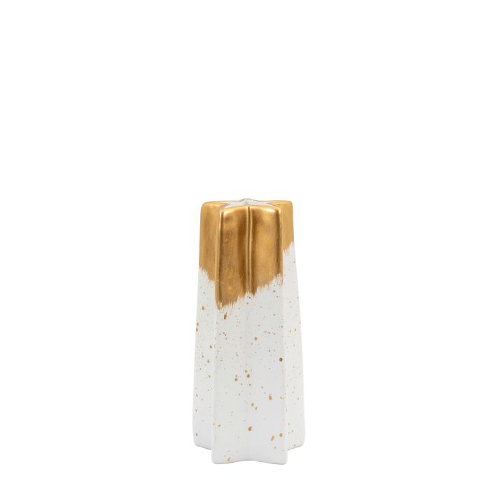 Ghedi Shooting Star Vase Small White Gold — SantoLusso®