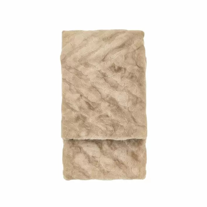 Ghedi Silvi Rabbit Fur Throw Mink — SantoLusso®