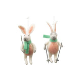 Ghedi Skiing Hares White Set of 2 — SantoLusso®