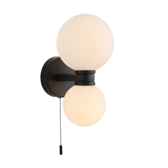 Ghedi Taeus Bathroom 2 Wall Light Black — SantoLusso®