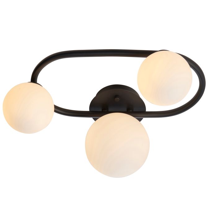 Ghedi Taeus Bathroom 3 Ceiling Light Black Small — SantoLusso®